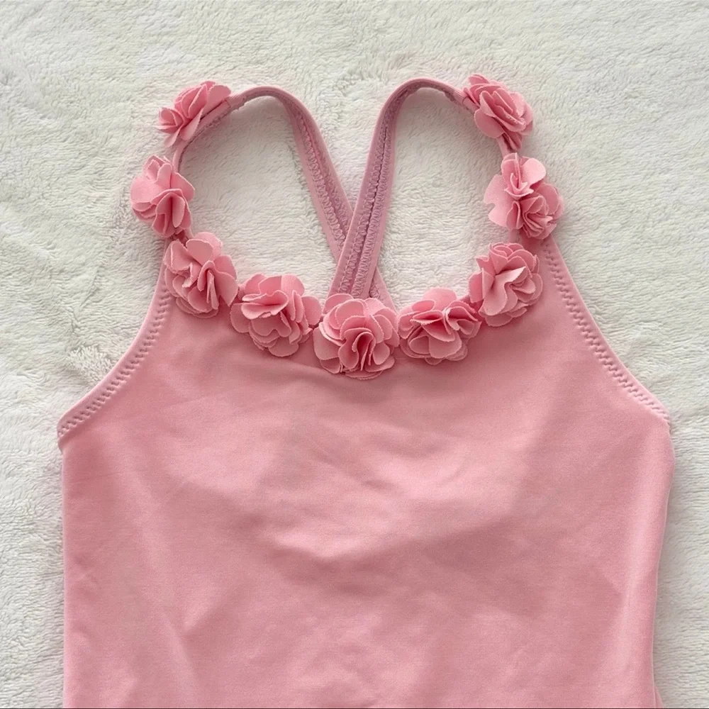 Zara Kids Pink Floral Swimsuit - Size 4-5 Years